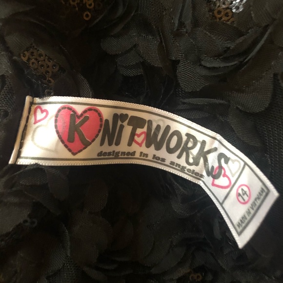 Girls size 14 black Knitworks formal dress - Picture 2 of 3